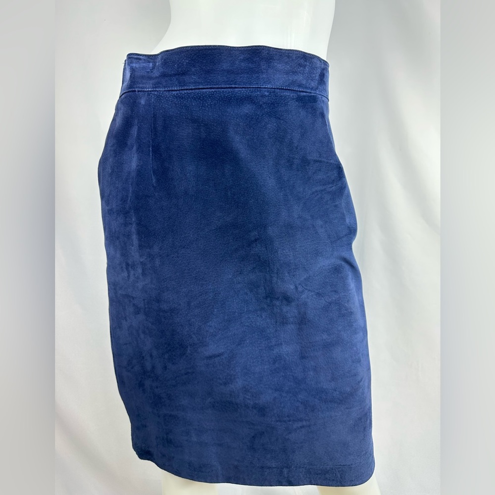Danier Blue Suede High Waist Pencil Skirt (size 16)